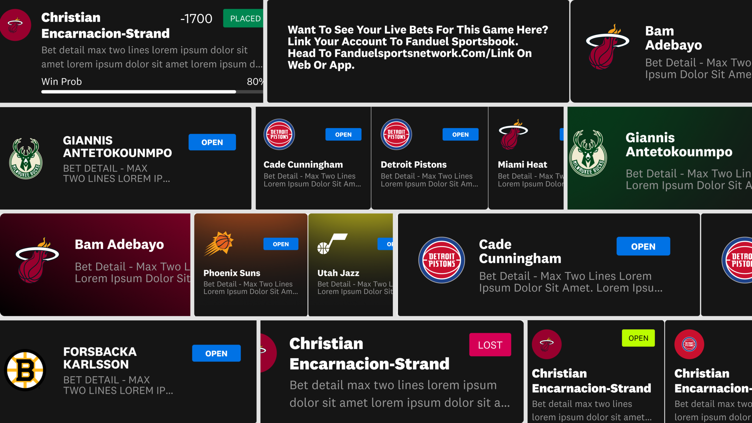 bet card explorations